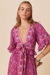 Sienna cropped blouse in, Fushcia