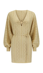 The Moss knit mini dress, gold