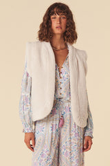 Belladonna Reversible Shearling Vest, Tan
