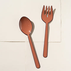 Enamel salad servers