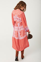 Sunshine Bandit, button through midi dress ,