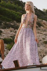 Sienna halter maxi dress in, Lilac