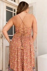 Sienna strappy maxi dress, clay