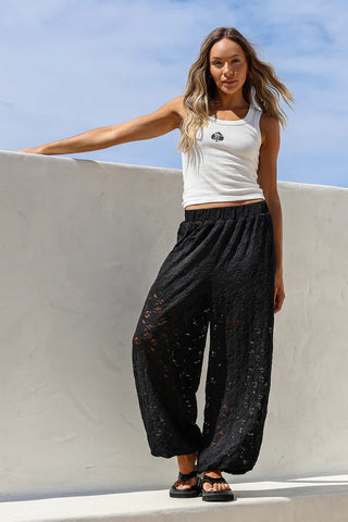 Lace harem pants in black preorder for late January