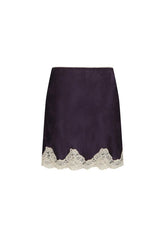Lasiandra Lace mini skirt, deep violet