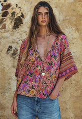 Swan Lake Short Sleeve Blouse - Lilac Rose