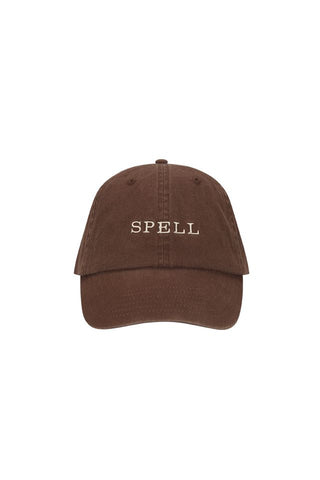Spell embroidered cap, cacao