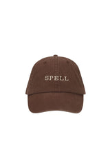 Spell embroidered cap, cacao