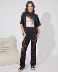 Peach & Parla Dolce black lace pants