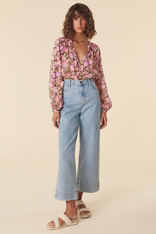Eve Denim Cropped Jeans, Sun Washed Blue