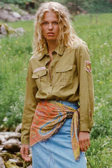 Foxglove Embroidered Shirt, Olive