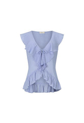 Fleur Frill sleeveless blouse Lagoon