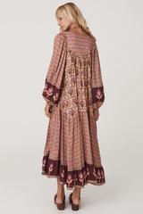 Chateau Boho Gown, grape