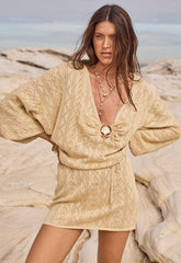 The Moss knit mini dress, gold