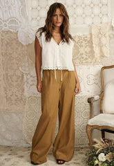 London Pleated Pants - Tan