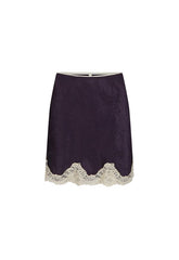 Lasiandra Lace mini skirt, deep violet