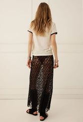 Serpent lace maxi skirt