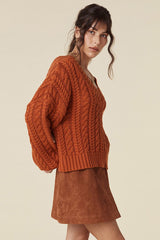 Rolling Hills knit jumper, Copper