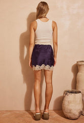 Lasiandra Lace mini skirt, deep violet