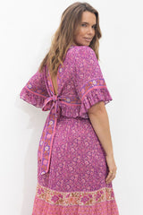 Sienna cropped blouse in, Fushcia