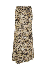 Snow Leopard bias cut maxi skirt