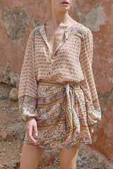Sienna wrap skirt, clay