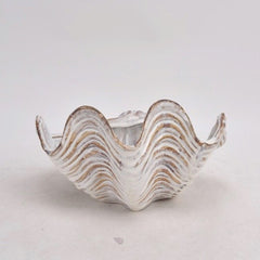 Ceramic glazed shell dish, medium