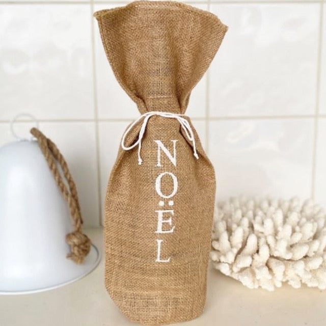 Jute ‘Noel’ wine bag