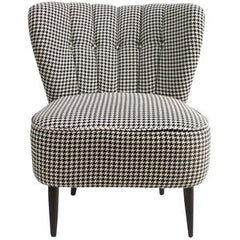 houndstooth chair and ottoman